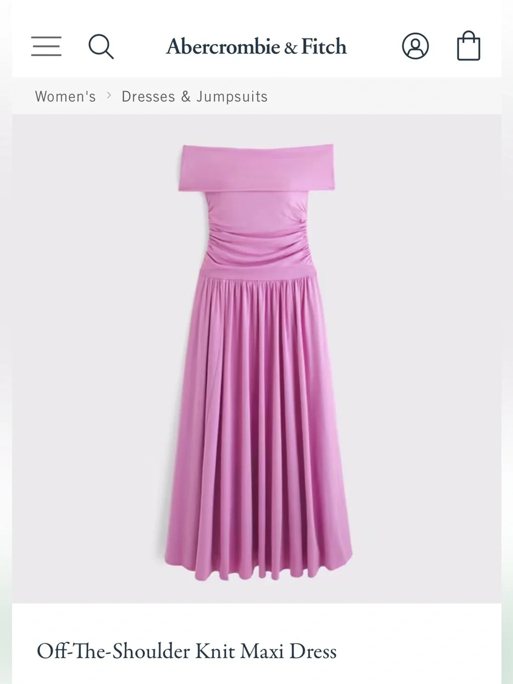 NWT Abercrombie & Fitch Off-The-Shoulder Knit Maxi Dress Size S